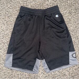 Champion Black Athletic Shorts with Gray Panels